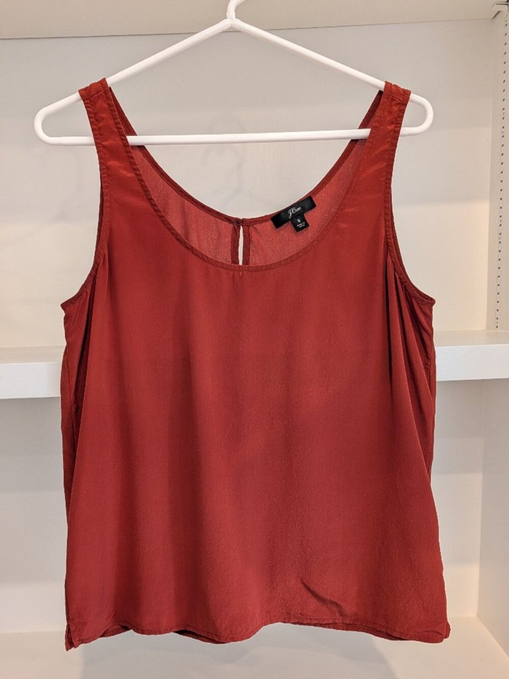 J.Crew 100% Silk Tank Top Dark Burnt Orange